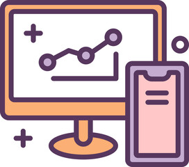 Infographics on device start-up icon