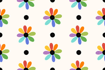 Obraz premium Floral seamless pattern, modern floral design for fabric, cotton, wallpaper, satin, gift wrap, carpet.