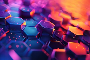 Obraz premium Abstract illustration of hexagons, emphasizing futuristic technology design and innovative concepts