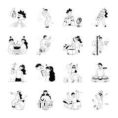 Party and Celebration Doodle Mini Illustrations