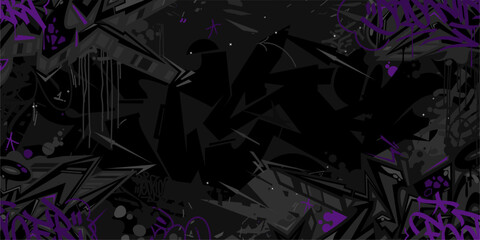 Modern Abstract Hip Hop Urban Street Art Graffiti Style Vector Illustration Background Template