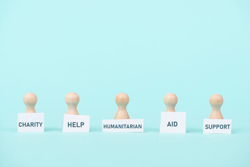 Humanitarian aid, charity, help and support, friendship, human rights, multicultural people, team