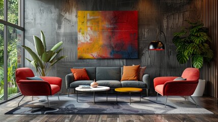 How about Modern Living Room with Comfortable Furniture?