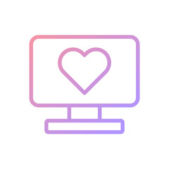Tv love gradient soft pink purple valentine illustration
