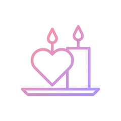 Candle love gradient soft pink purple valentine illustration