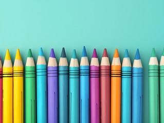Crayon Echoes Carnival Atmosphere on Turquoise Minimalist Background