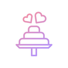 Cake love gradient soft pink purple valentine illustration