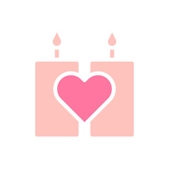 Candle love solid soft pink valentine illustration