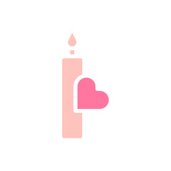 Candle love solid soft pink valentine illustration