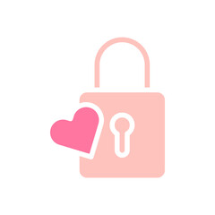 Padlock love solid soft pink valentine illustration