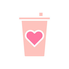Cup love solid soft pink valentine illustration