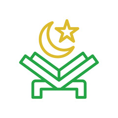 Quran element duocolor orange green ramadan illustration