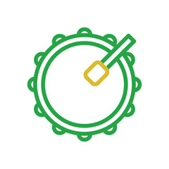Drum element duocolor orange green ramadan illustration