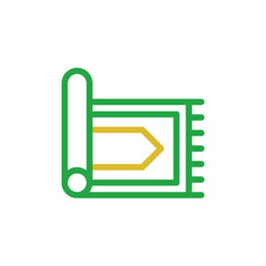 Rug element duocolor orange green ramadan illustration