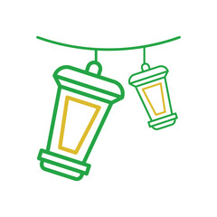 Decoration element duocolor orange green ramadan illustration