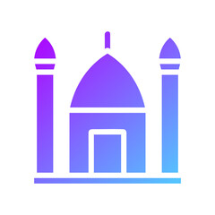Mosque element solid blue purple ramadan illustration
