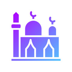 Mosque element solid blue purple ramadan illustration