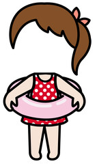 유치원 물놀이 튜브 얼굴합성도안 일러스트 