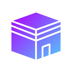 Kaaba element solid blue purple ramadan illustration