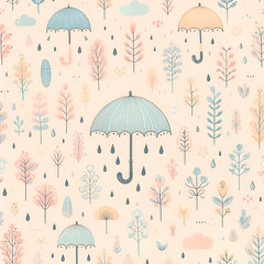 rainy day umbrella.Generative AI