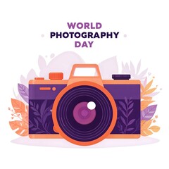 Obraz premium world photography day illustration for social media