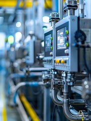 Illustration of Utilizing connected sensors and devices to collect and analyze data from industrial equipment and processes. Ai Generate.