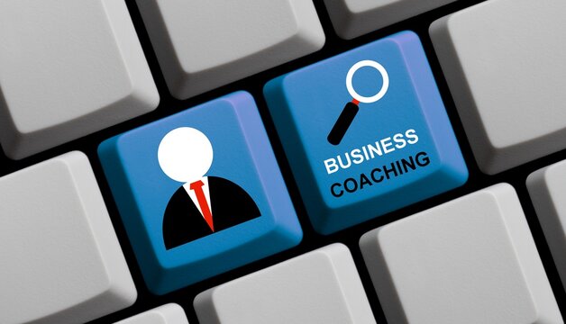 Business Coaching online - Tastatur mit Symbol