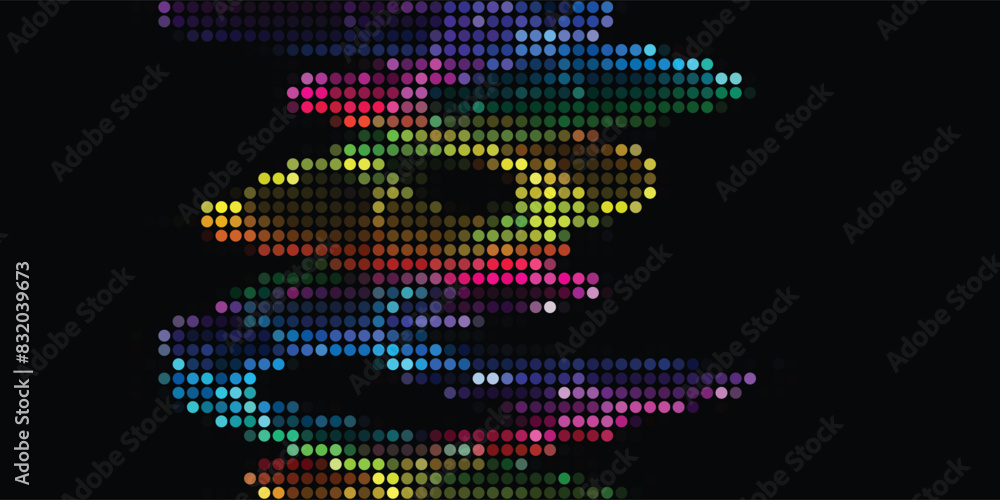 Poster light multicolor, rainbow vector modern geometrical circle abstract background. dotted texture templ