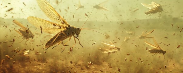 locust invasion. Ecological catastrophe, natural disaster.
