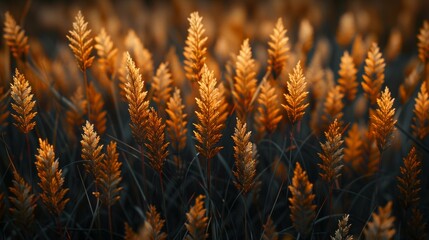Many dark brown grasses creating a beautiful meadow background.