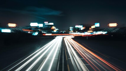 Blurred car lights in night time real bokeh background