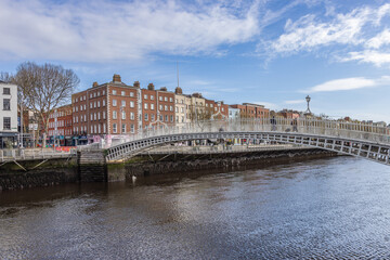 Dublin, Ireland - April 14 2024 'Beautiful spring day in Dublin's city center