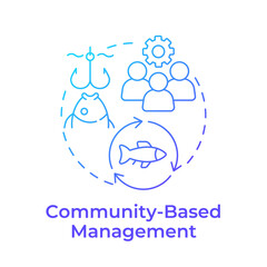 Community-based management blue gradient concept icon. Social organization, fisheries control. Round shape line illustration. Abstract idea. Graphic design. Easy to use in infographic, presentation