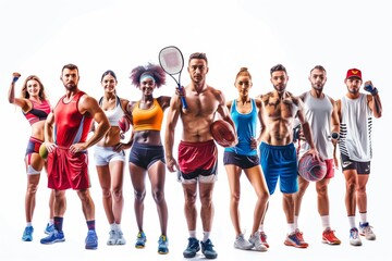 Obraz premium Collage of Sports: Tennis, Running, Badminton, Soccer, Basketball, Volleyball
