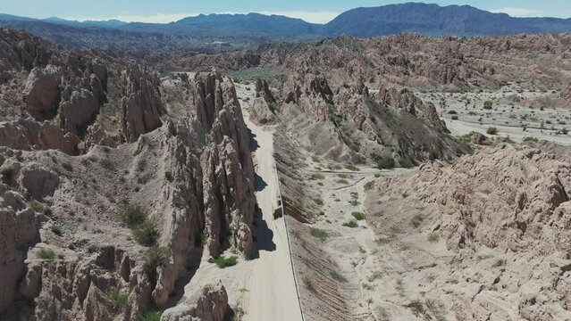 The Quebrada de las Flechas in the middle of Salta Province, an inhospitable place in the world.