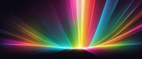 Fototapeta premium abstract bright colorful rays of light beams spectrum banner illustration
