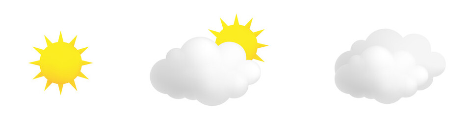 Mesh gradient sun and cloud illustration