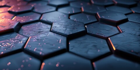 Obraz premium 3d rendering hexagonal texture background