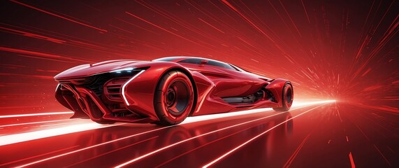 red digital speed future technology abstract concept background banner illustration