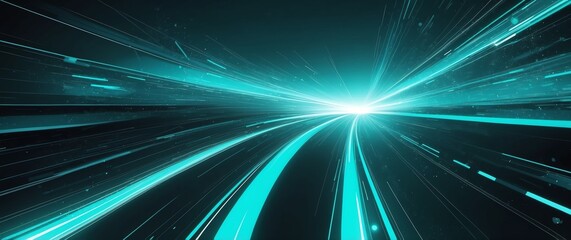 teal digital speed future technology abstract concept background banner illustration