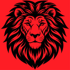 black lion head emblem vector illustration