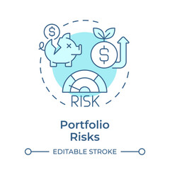 Portfolio risks soft blue concept icon. Investment allocation, organization. Wealth management. Round shape line illustration. Abstract idea. Graphic design. Easy to use in infographic, presentation