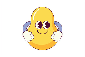 Cute Pear Flat Sticker Design