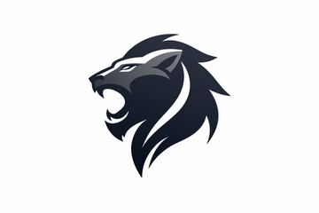 lion-roar logo vector art illustration 