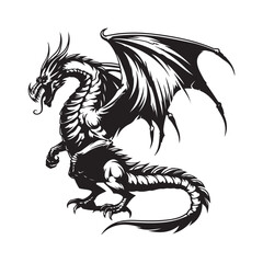 Heraldic Dragon Vector Art, Icons, and Graphics isolated on white