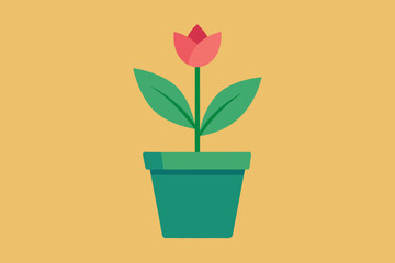 flower in flowerpot vector illustration 