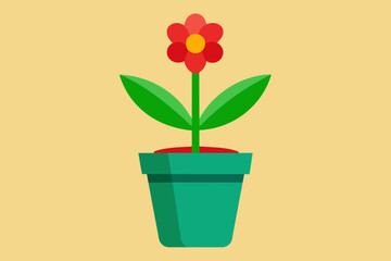 flower in flowerpot vector illustration 