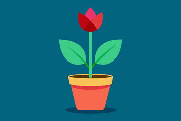 flower in flowerpot vector illustration 