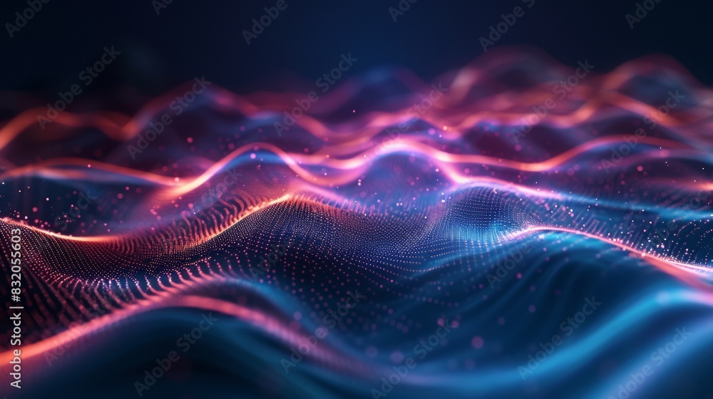 Aufkleber 3d render modern background with flowing part