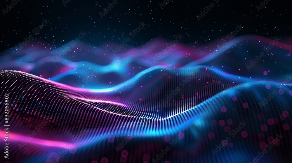 Aufkleber 3d render modern background with flowing part